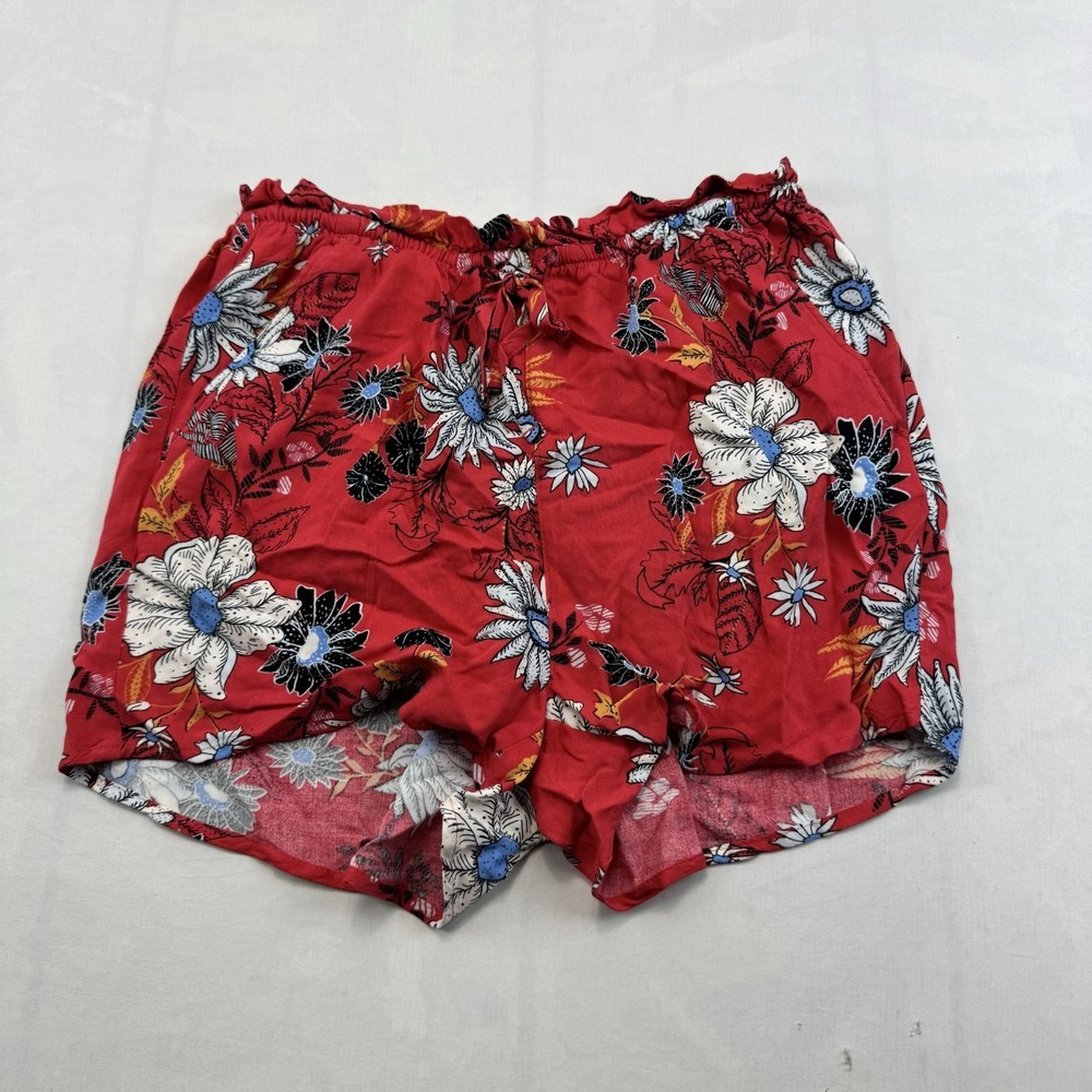 SO High Rise Soft Shortie Tropical Floral Design Shorts Women's Size Small NWT